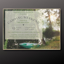 Tarjeta de invitación para fin de semana de campin