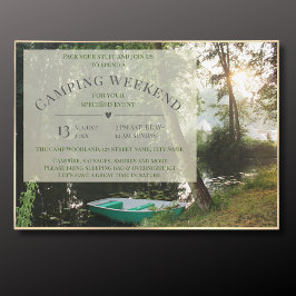 Tarjeta de invitación para fin de semana de campin