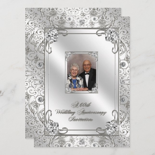 Tarjeta de invitación para foto de aniversario de  (Anverso / Reverso)