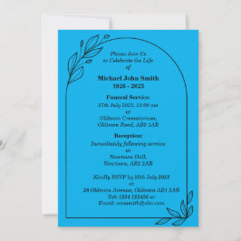 Tarjeta de invitación para funerales Minimalistas 