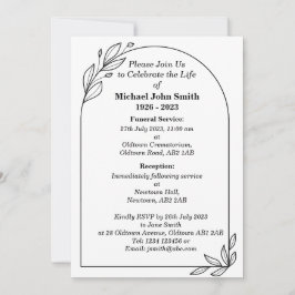 Tarjeta de invitación para funerales Minimalistas 