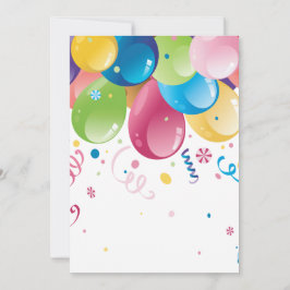 Tarjeta de invitación para globos Fiesta