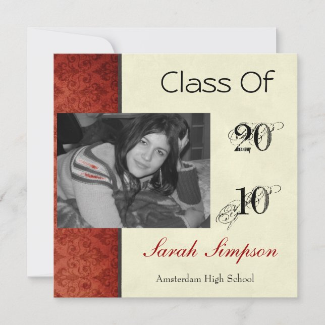Tarjeta de invitación para graduación (Anverso)