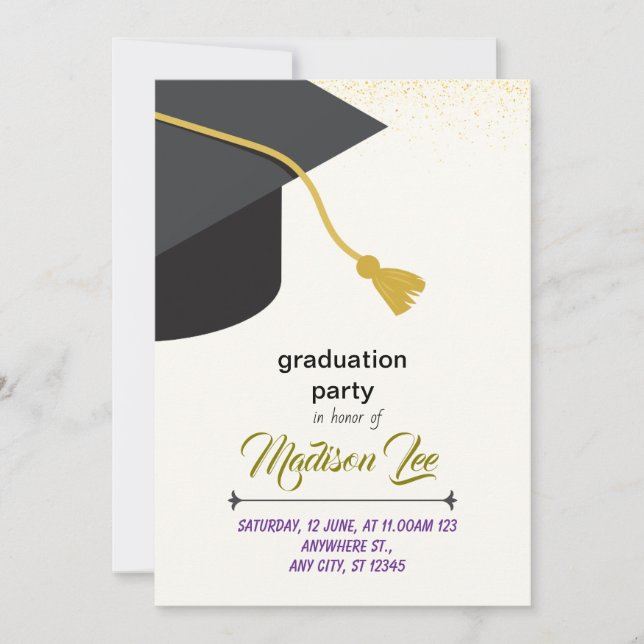 tarjeta de invitación para graduación (Anverso)