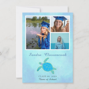 Tarjeta de Invitación para graduación de tortuga m