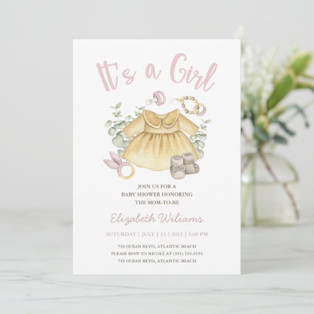 Tarjeta de invitación para juguetes Baby Shower Ch (Anverso de pie)