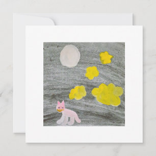 Tarjeta de invitación para la aventura de gatito d