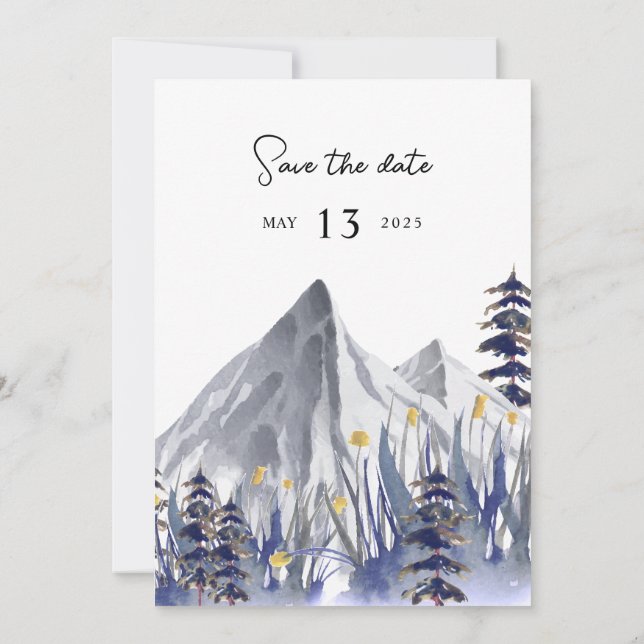 Tarjeta de invitación para la boda de invierno Eve (Reverso)