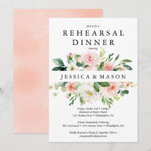Tarjeta de invitación para la cena de ensayo Airy 