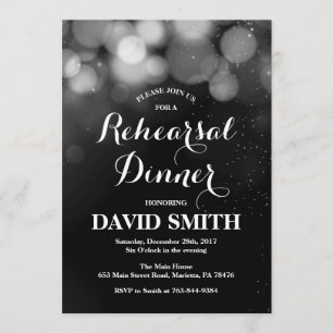 Tarjeta de invitación para la cena de ensayo Purpu