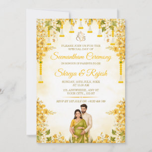 Tarjeta de invitación para la ceremonia Seemantham