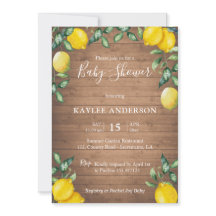 Tarjeta de invitación para la ducha Baby rústica d