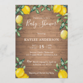 Tarjeta de invitación para la ducha Baby rústica d
