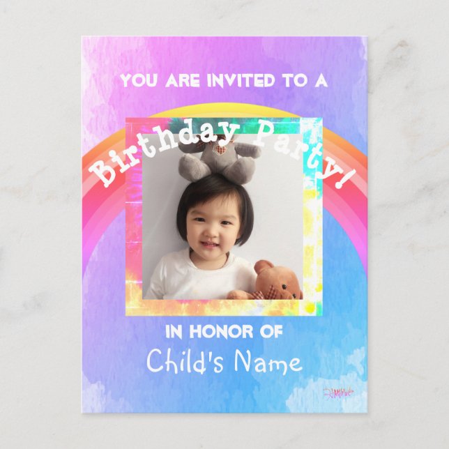 Tarjeta de invitación para la fiesta de cumpleaños (Anverso)
