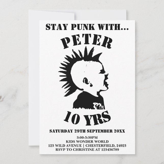 Tarjeta de invitación para la fiesta de cumpleaños (Anverso)