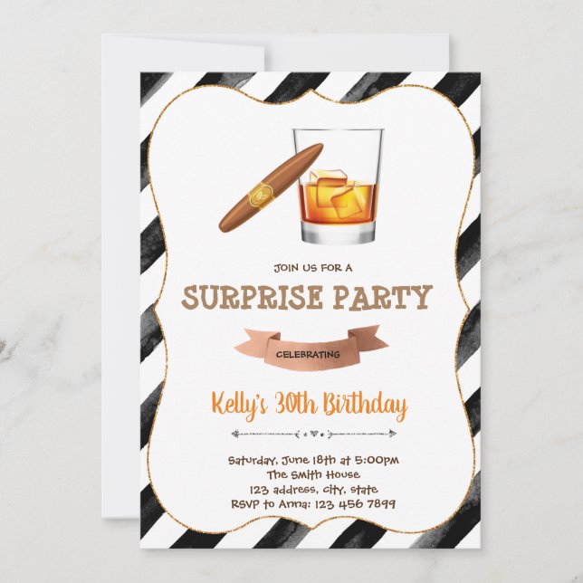 Tarjeta de invitación para la fiesta de cumpleaños (Anverso)
