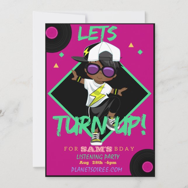 Tarjeta de invitación para la fiesta de cumpleaños (Anverso)