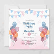 Tarjeta de invitación para la fiesta de cumpleaños