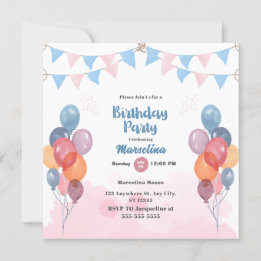 Tarjeta de invitación para la fiesta de cumpleaños