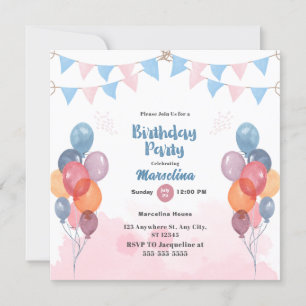 Tarjeta de invitación para la fiesta de cumpleaños