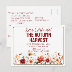 Tarjeta de invitación para la fiesta de la cosecha