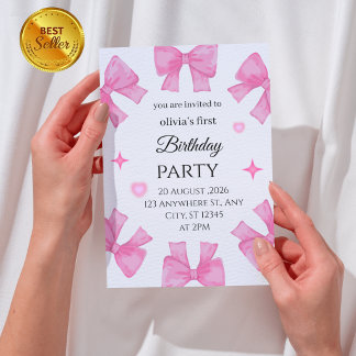 Tarjeta de invitación para la fiesta del primer cu