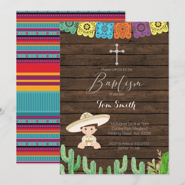 Tarjeta de invitación para la Navidad del niño de  (Anverso / Reverso)