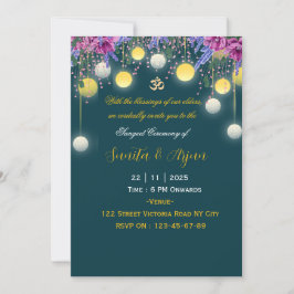 Tarjeta de Invitación para la Noche de Sangeet en