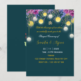 Tarjeta de Invitación para la Noche de Sangeet en 