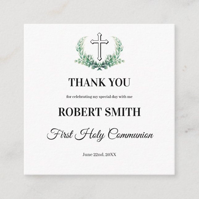 Tarjeta de invitación para la primera comunión de  (Anverso)