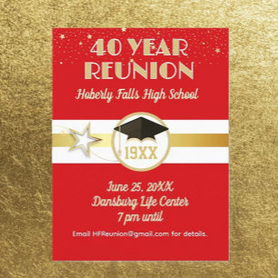 Tarjeta de invitación para la reunión de exalumnos