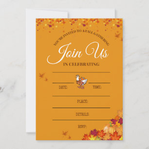 Tarjeta de invitación para la reunión de otoño
