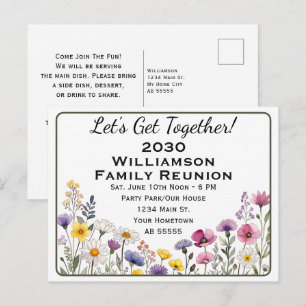 Tarjeta de invitación para la reunión familiar de 