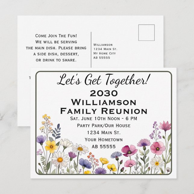 Tarjeta de invitación para la reunión familiar de  (Anverso / Reverso)