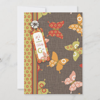 Tarjeta de invitación para mariposas retro