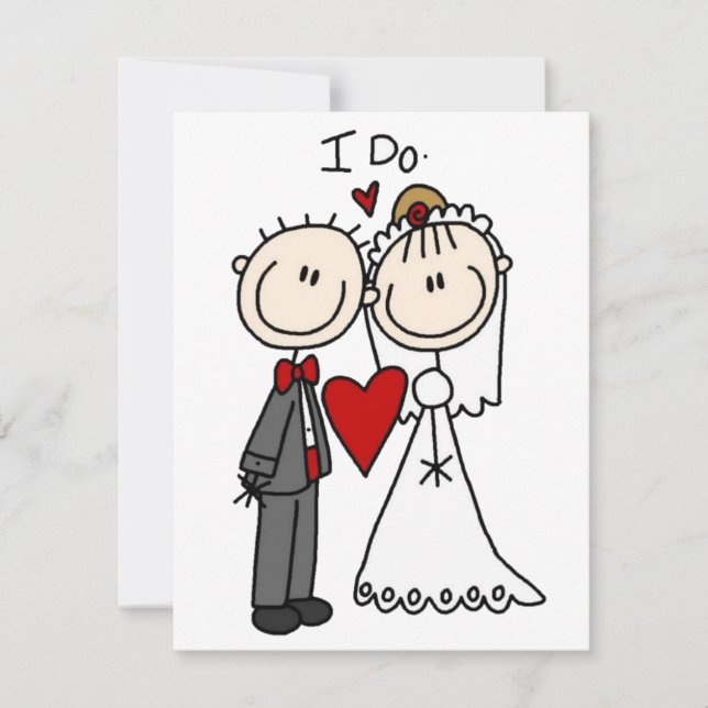 Tarjeta de invitación para matrimonio de novias y  (Anverso)