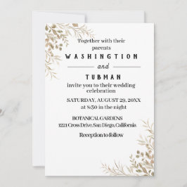 Tarjeta de invitación para matrimonio floral de Mo