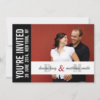 Tarjeta de invitación para matrimonio fotográfico