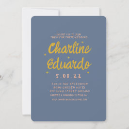 Tarjeta de invitación para matrimonio Pastel Retro