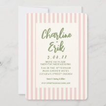 Tarjeta de invitación para matrimonio Pastel Retro