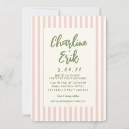 Tarjeta de invitación para matrimonio Pastel Retro