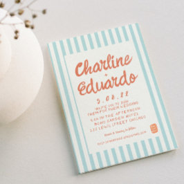 Tarjeta de invitación para matrimonio Pastel Retro