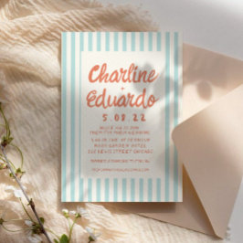 Tarjeta de invitación para matrimonio Pastel Retro