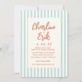 Tarjeta de invitación para matrimonio Pastel Retro