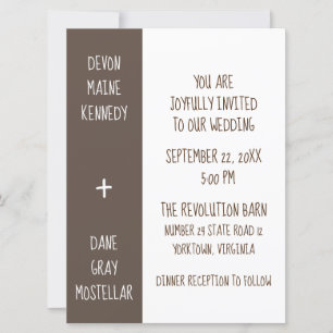 Tarjeta de invitación para matrimonio Rústico-Neut