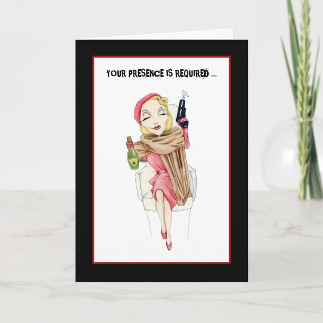 Tarjeta de invitación para misterio de asesinato d (Anverso)