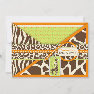 Tarjeta de invitación para Naranja Safari 3