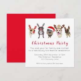 Tarjeta de invitación para Navidades de perro de c