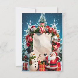 Tarjeta de invitación para Navidades en blanco