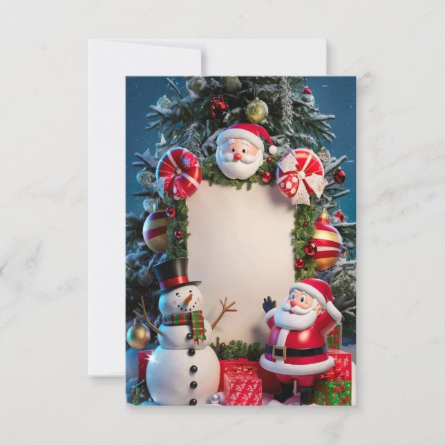 Tarjeta de invitación para Navidades en blanco (Anverso)